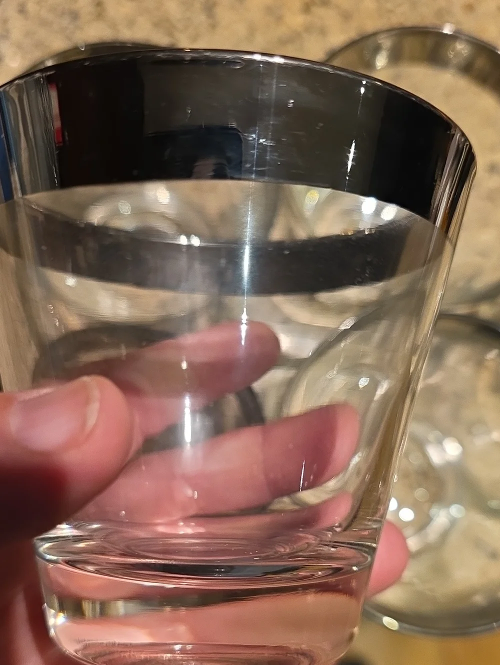 Clear Glass Tumbler Set - Smoke Rim Mcm Set Of 6